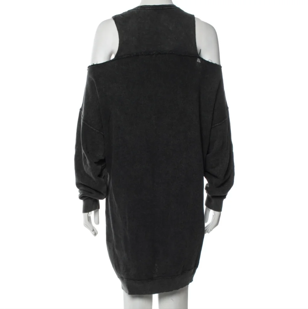 R13 Black Long Sleeve Cold Shoulder Dress - Picture 5 of 5